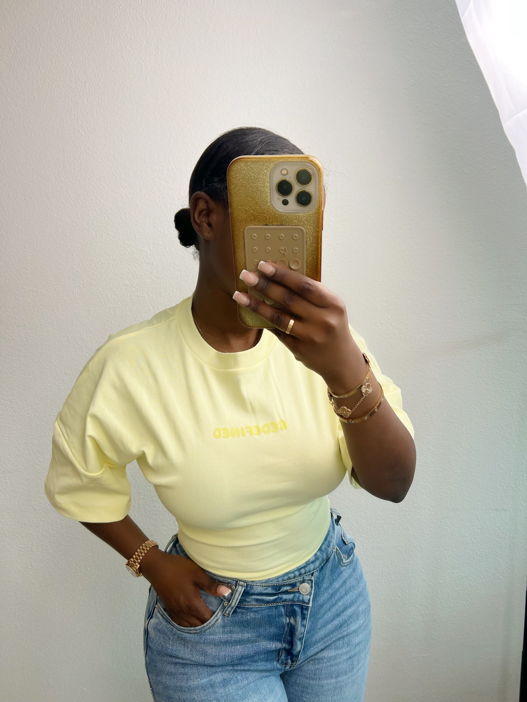 Kelly Cropped shirt - Butter Yellow