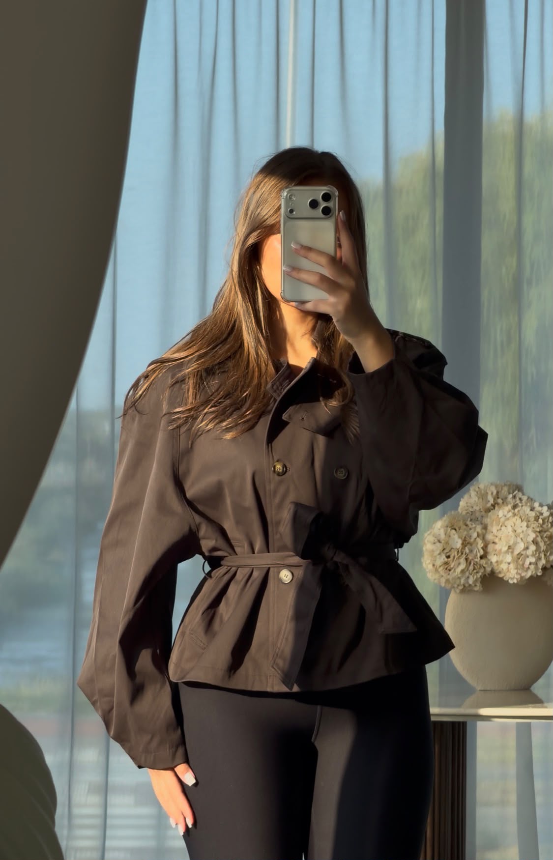 CATALEYA SHORT TRENCH COAT – CHOCOLATE BROWN