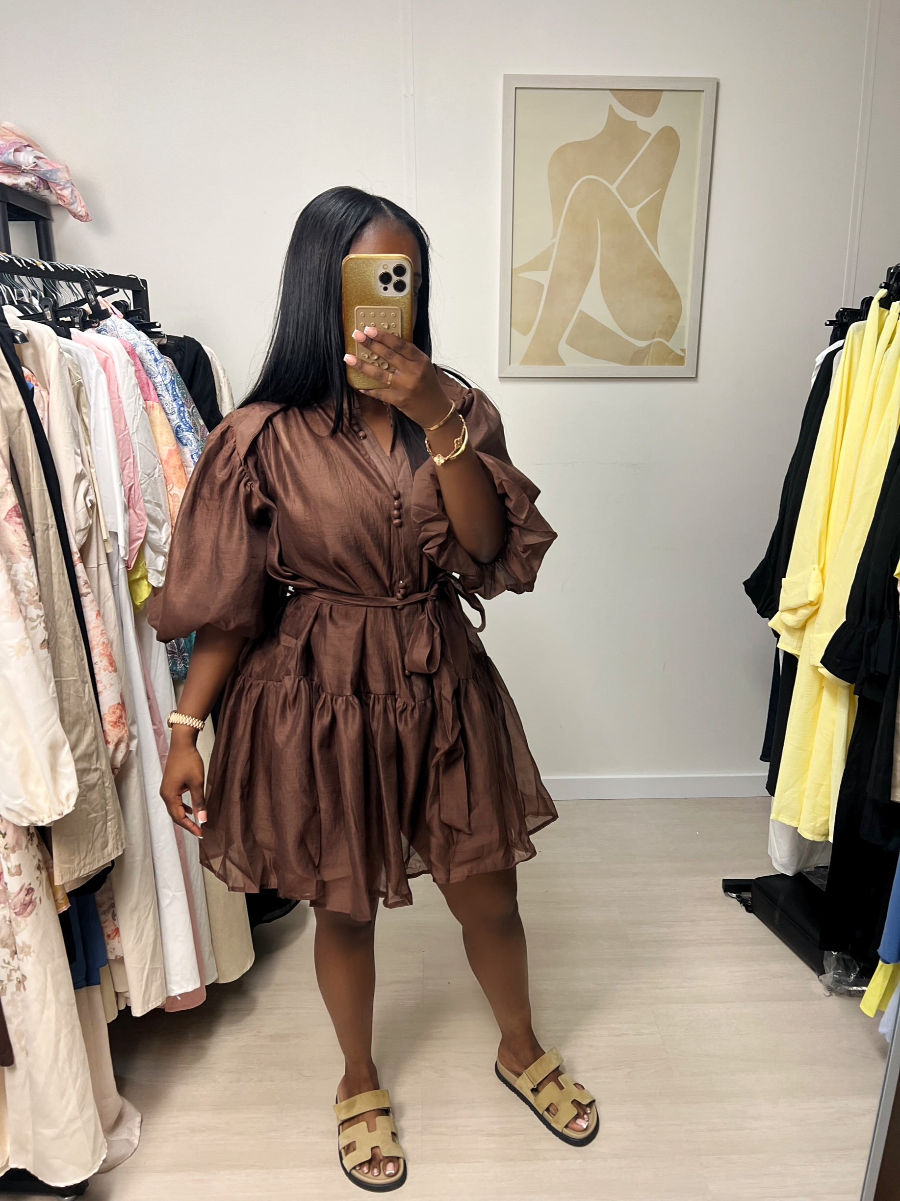 Amani Dress - Brown Short