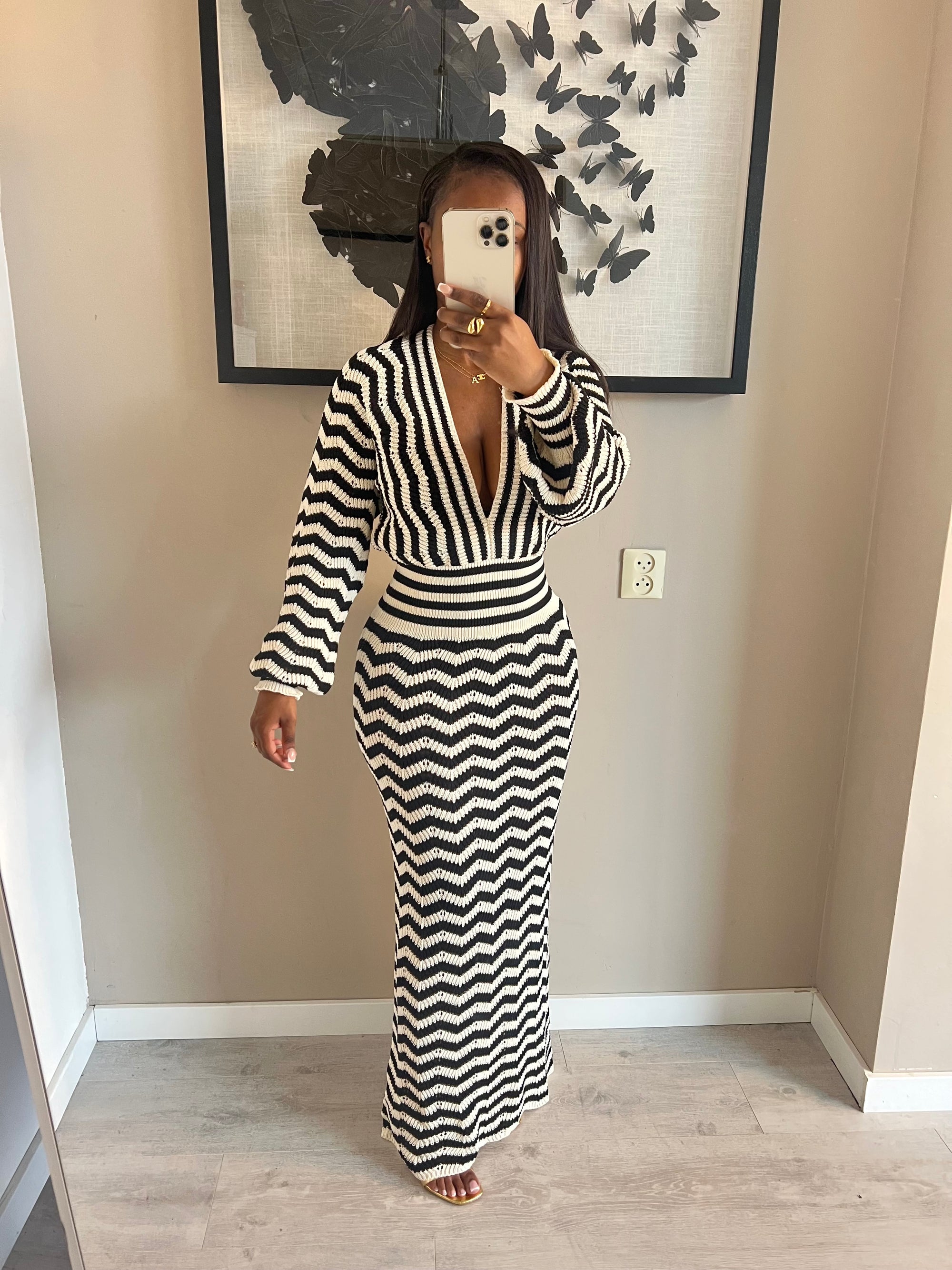 ‘Safaa’ Dress (Black&White)