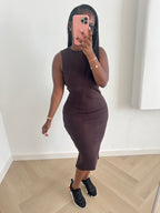 Gina Knitted Dress – Chocolate Brown