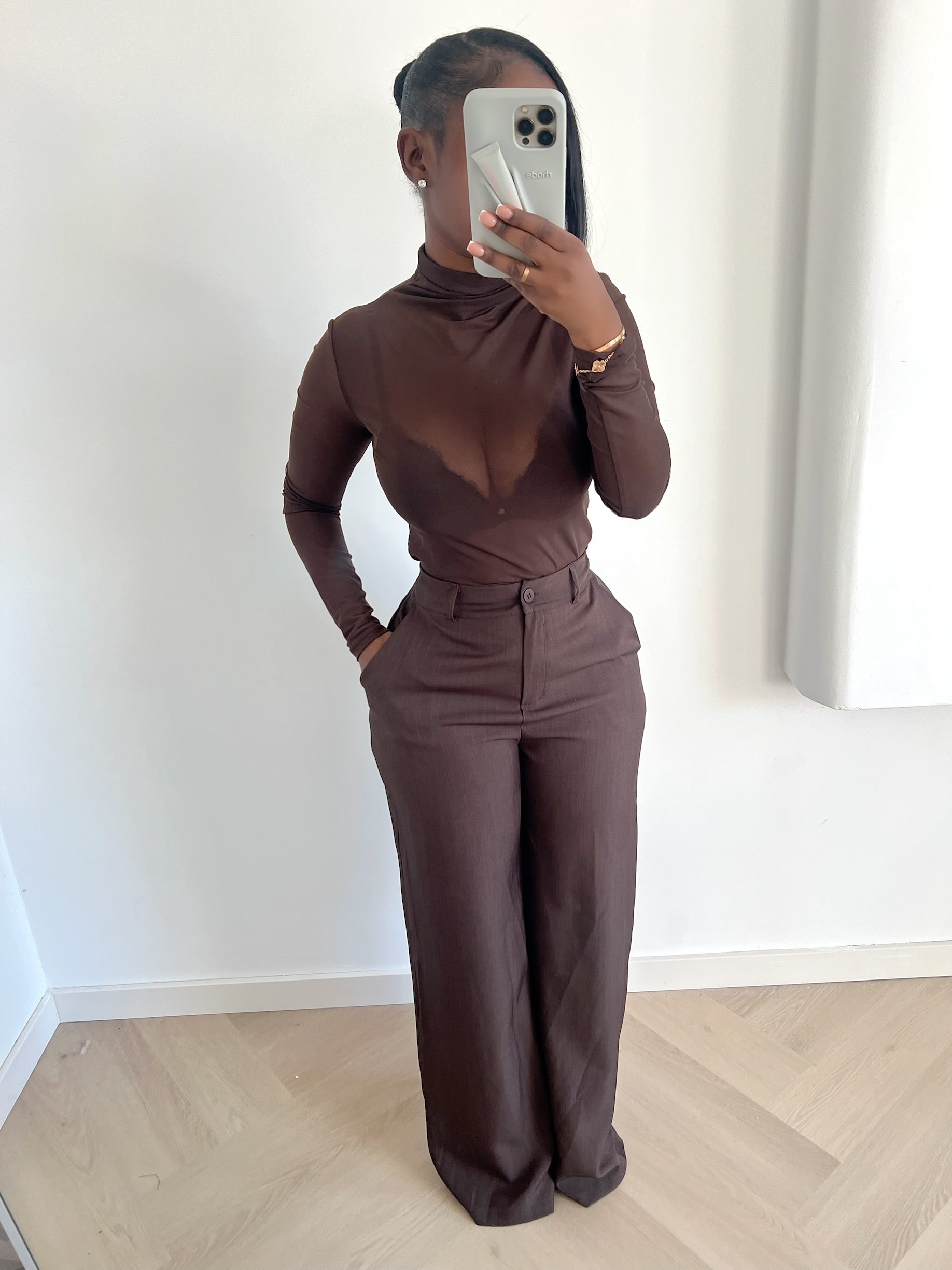 Kiara Mesh Top – Brown