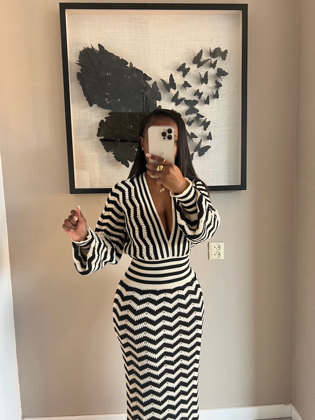 ‘Safaa’ Dress (Black&White)