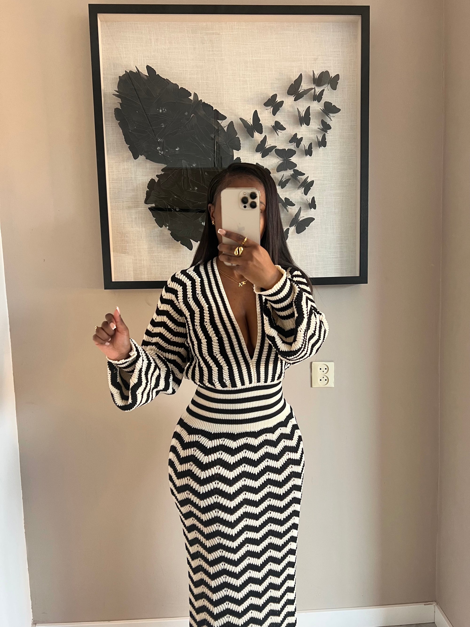 ‘Safaa’ Dress (Black&White)