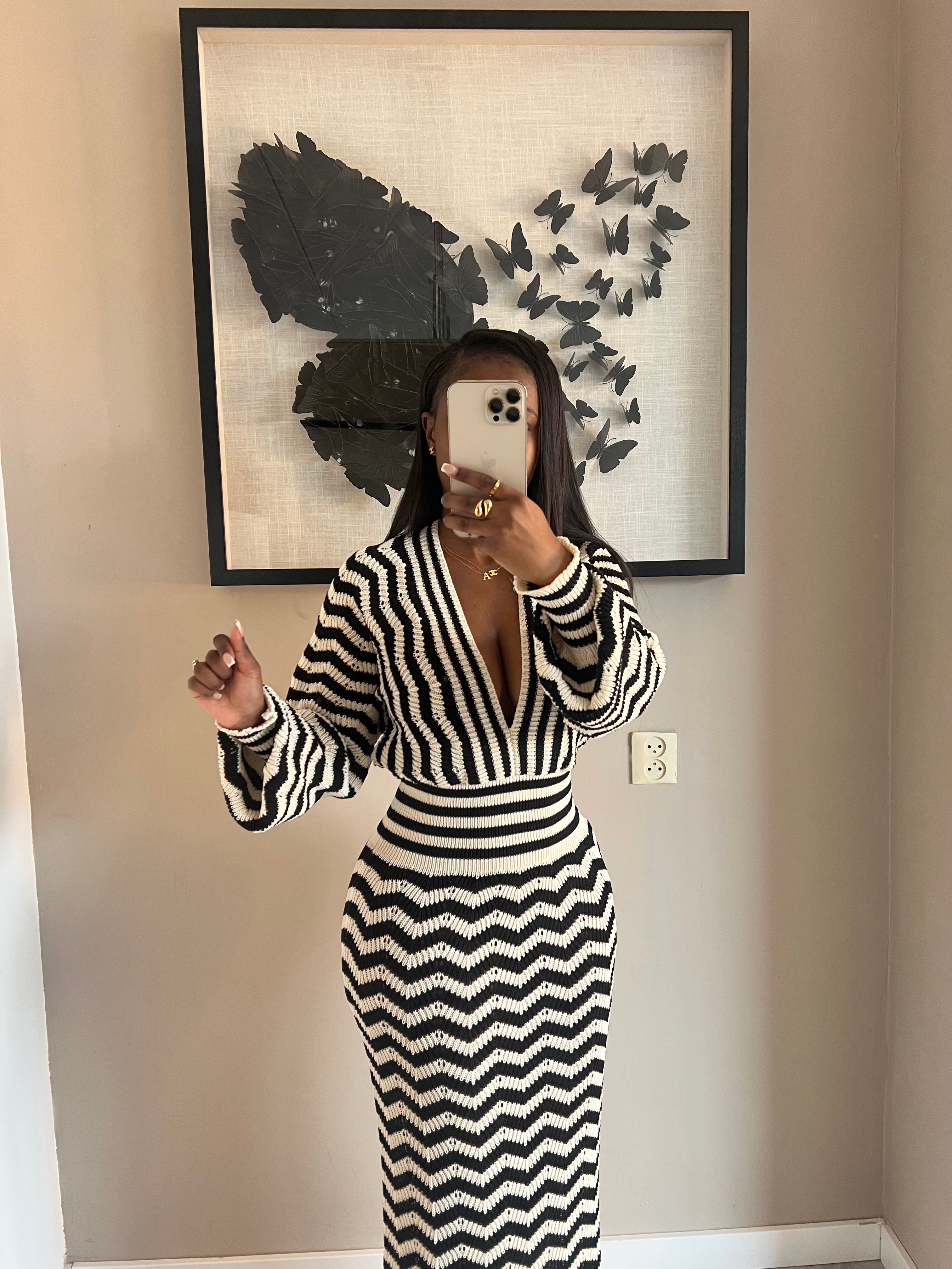 ‘Safaa’ Dress (Black&White)