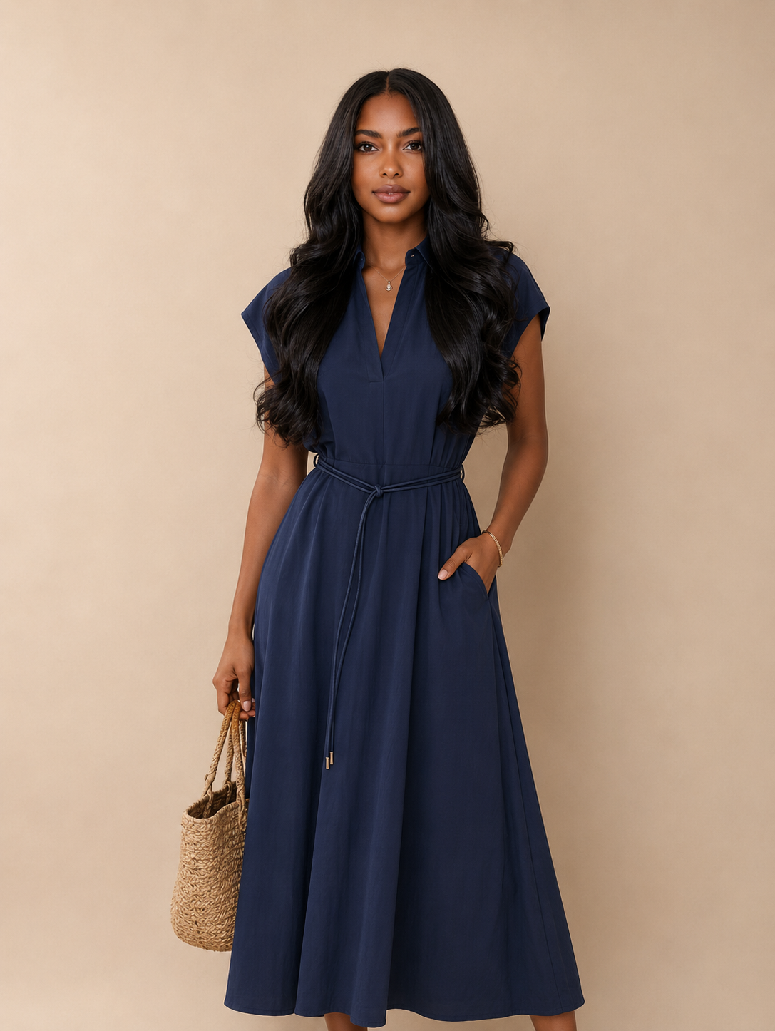 Kayla Dress - Navy Blue