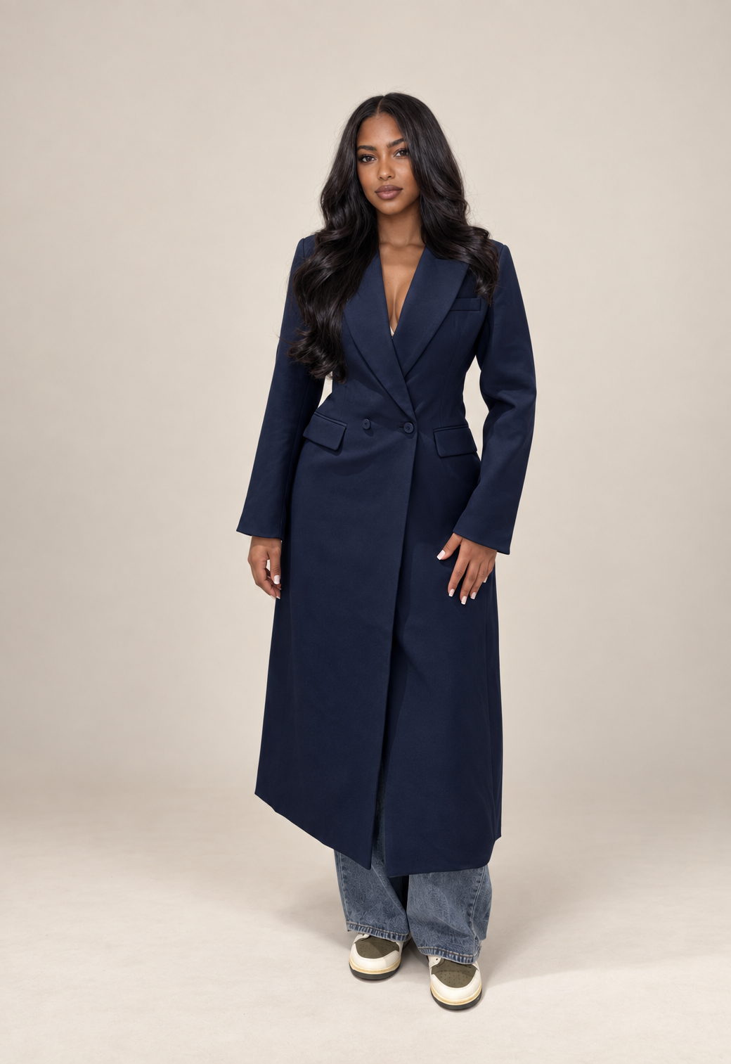 Naima Coat - Navy Blue
