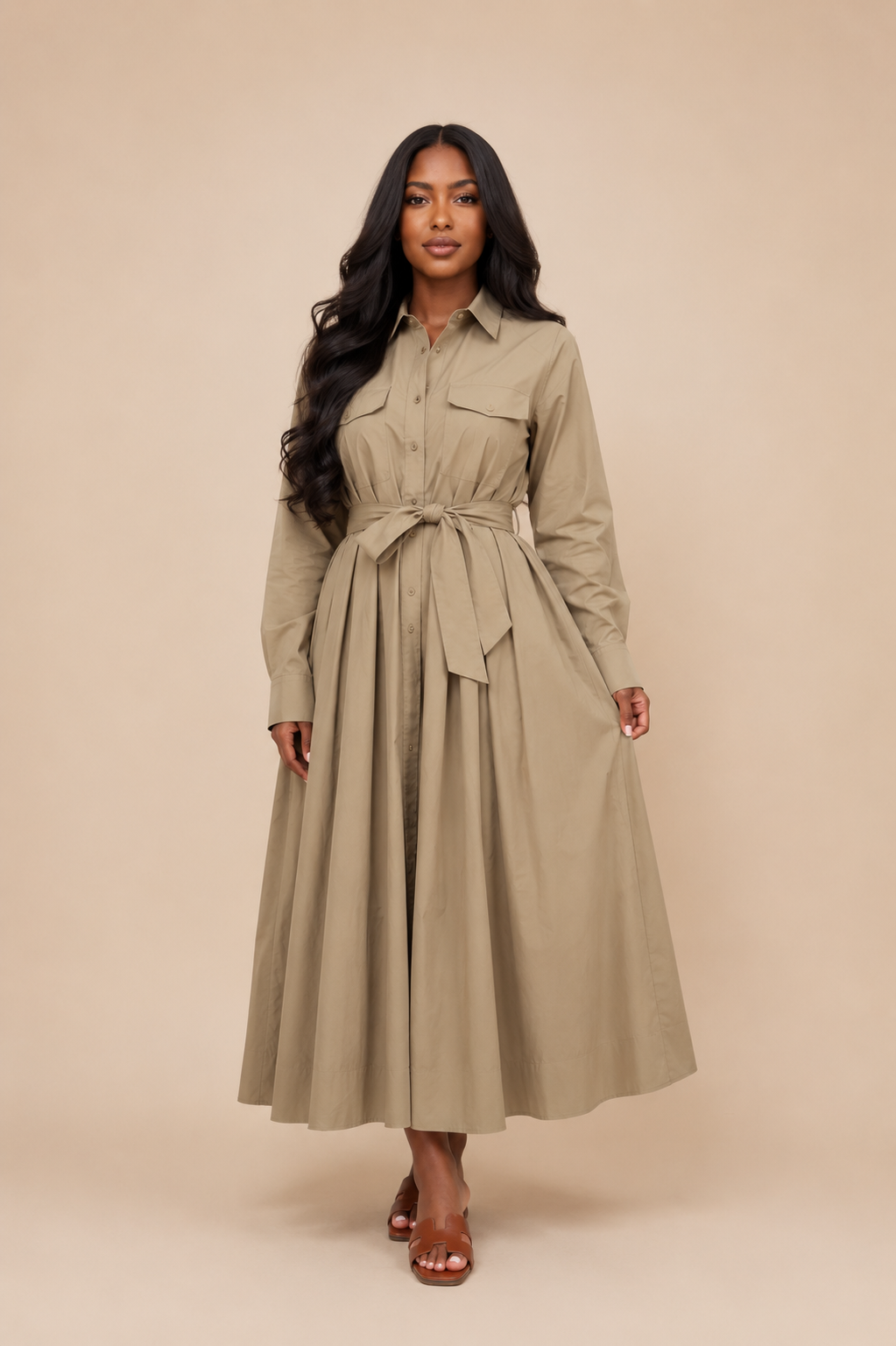 Eliana Dress – Taupe