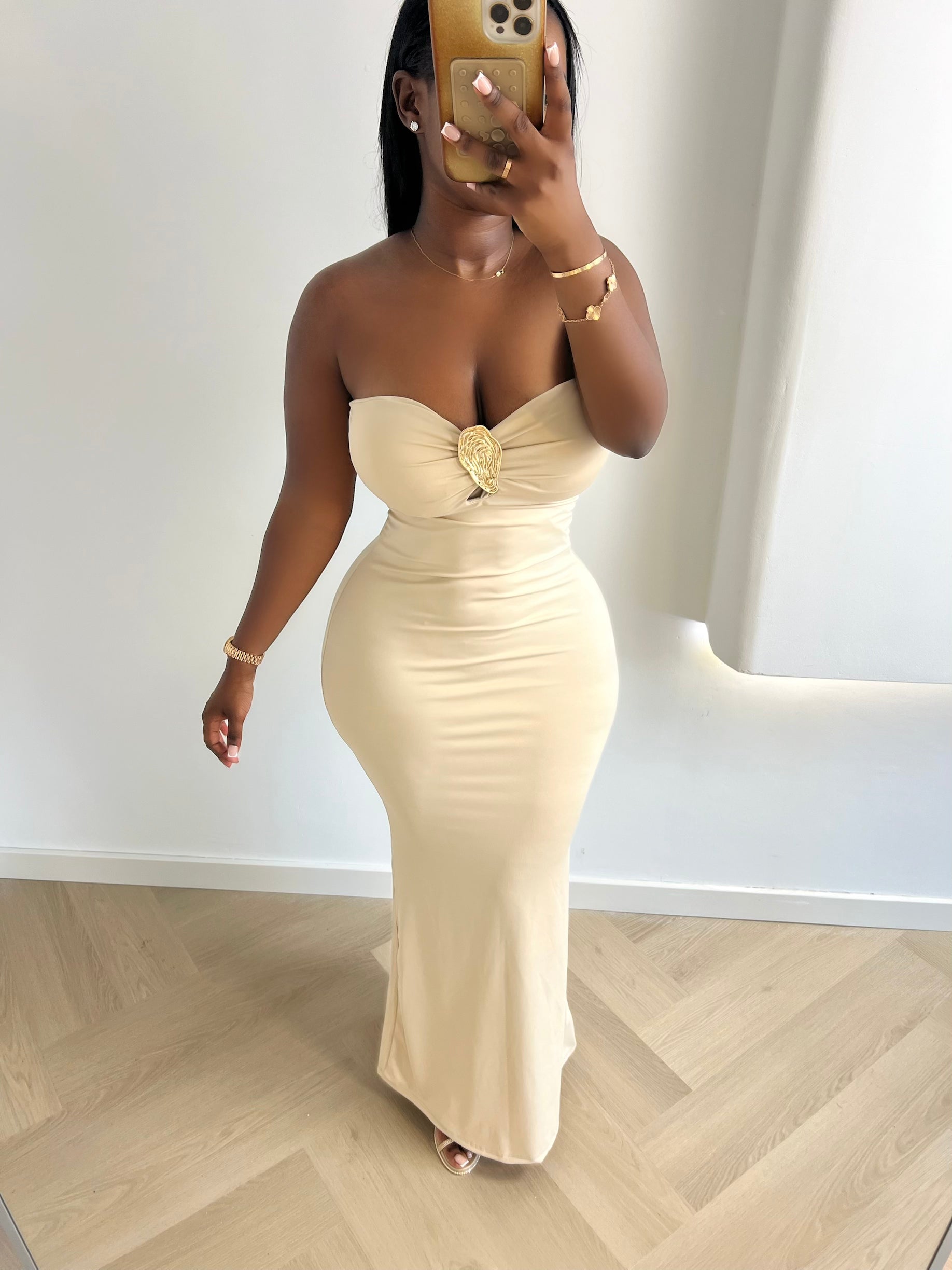 Anastasia Dress – Beige