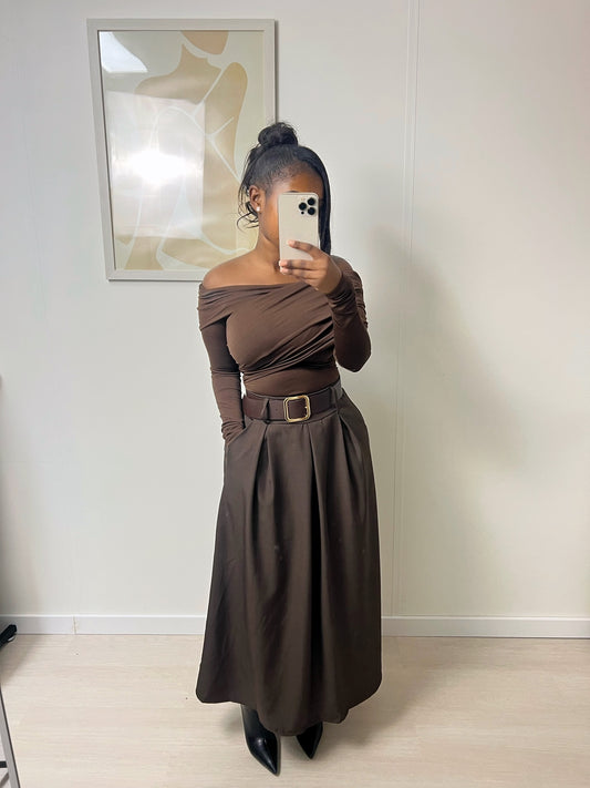 Lina Maxi Skirt - Dark Brown