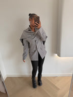 Ina Blazer – Pinstripe with Detachable Cape