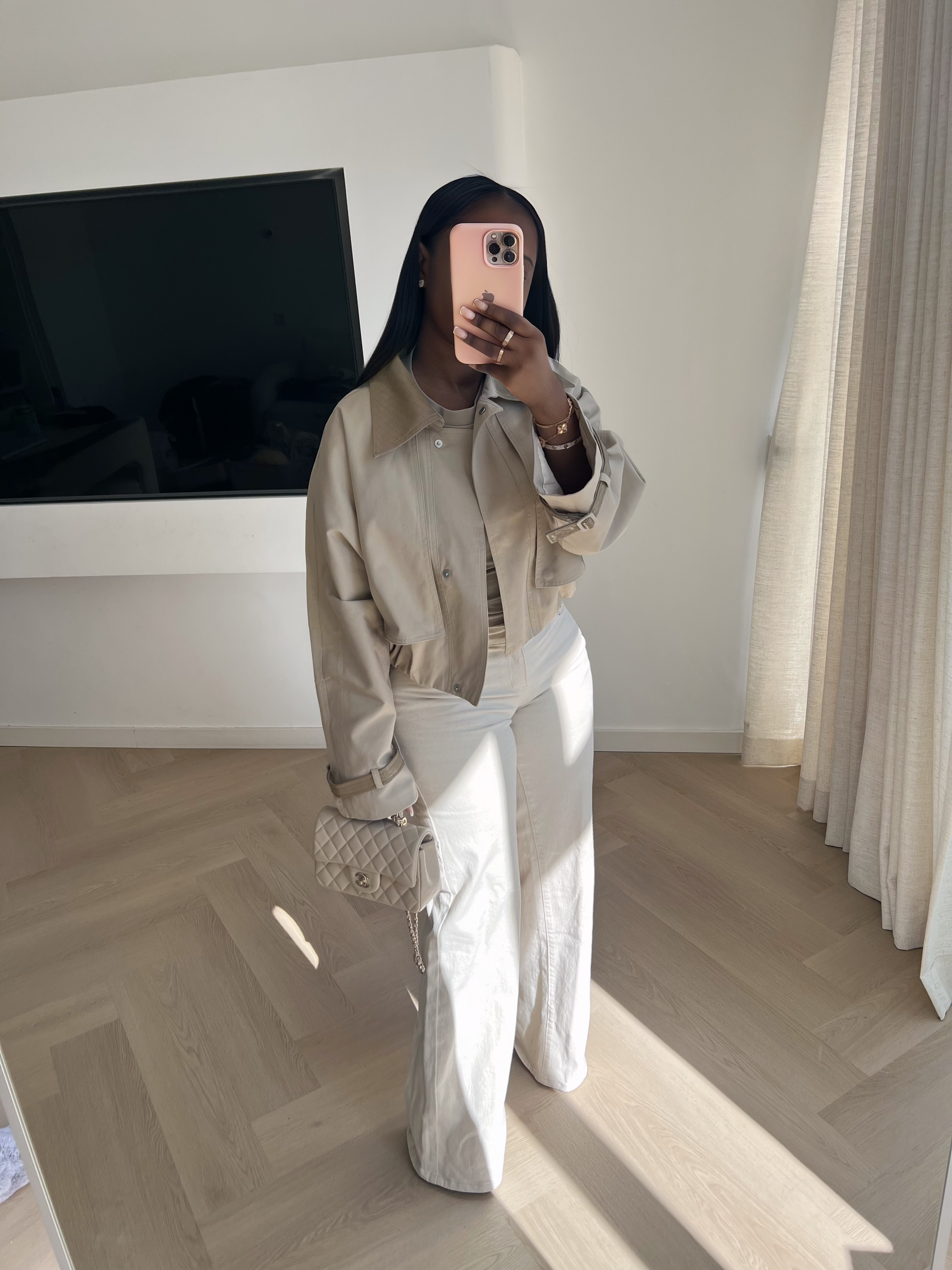 Elora Cropped Jacket – Sand