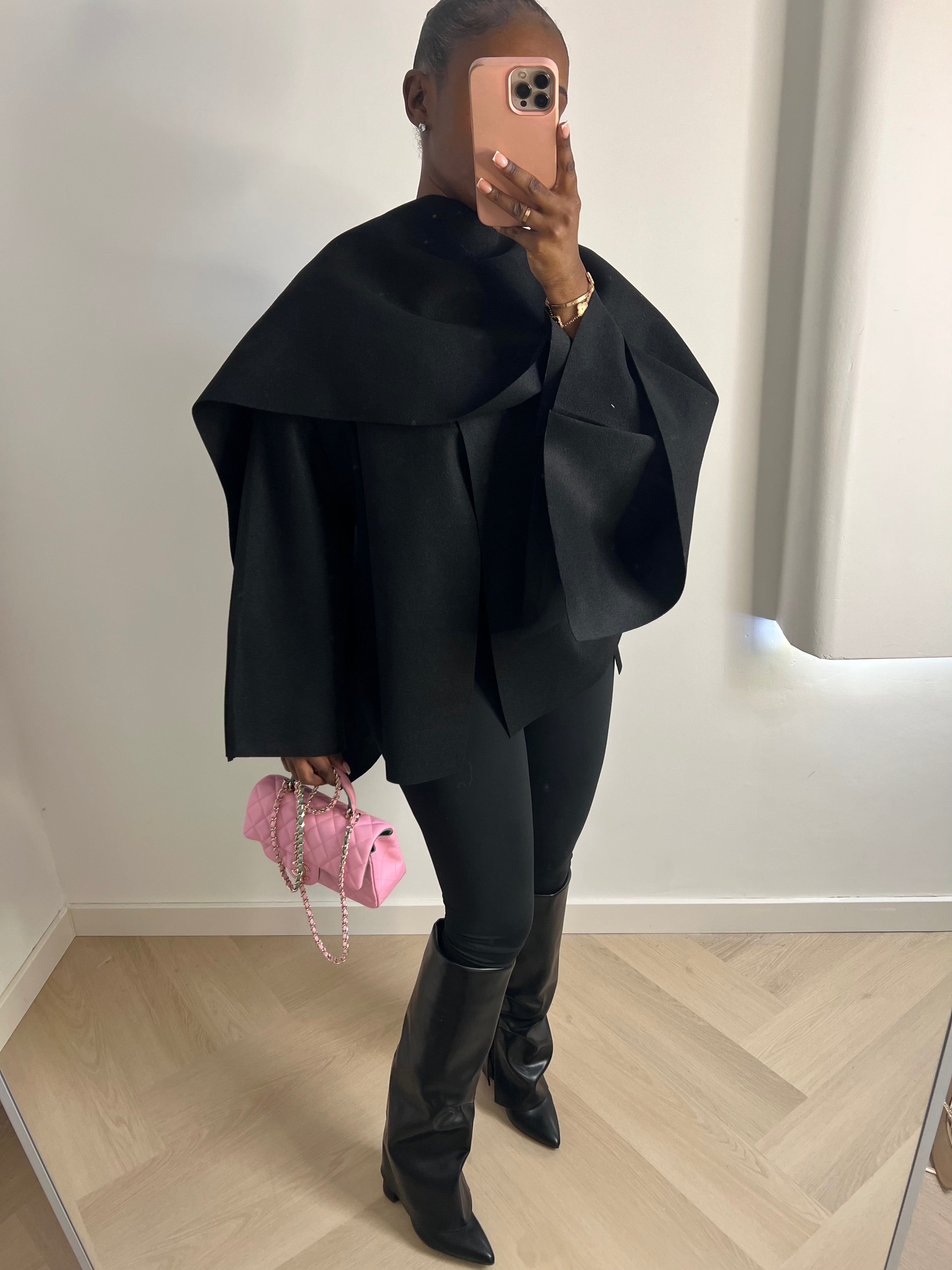 Claire Cape Coat – Black