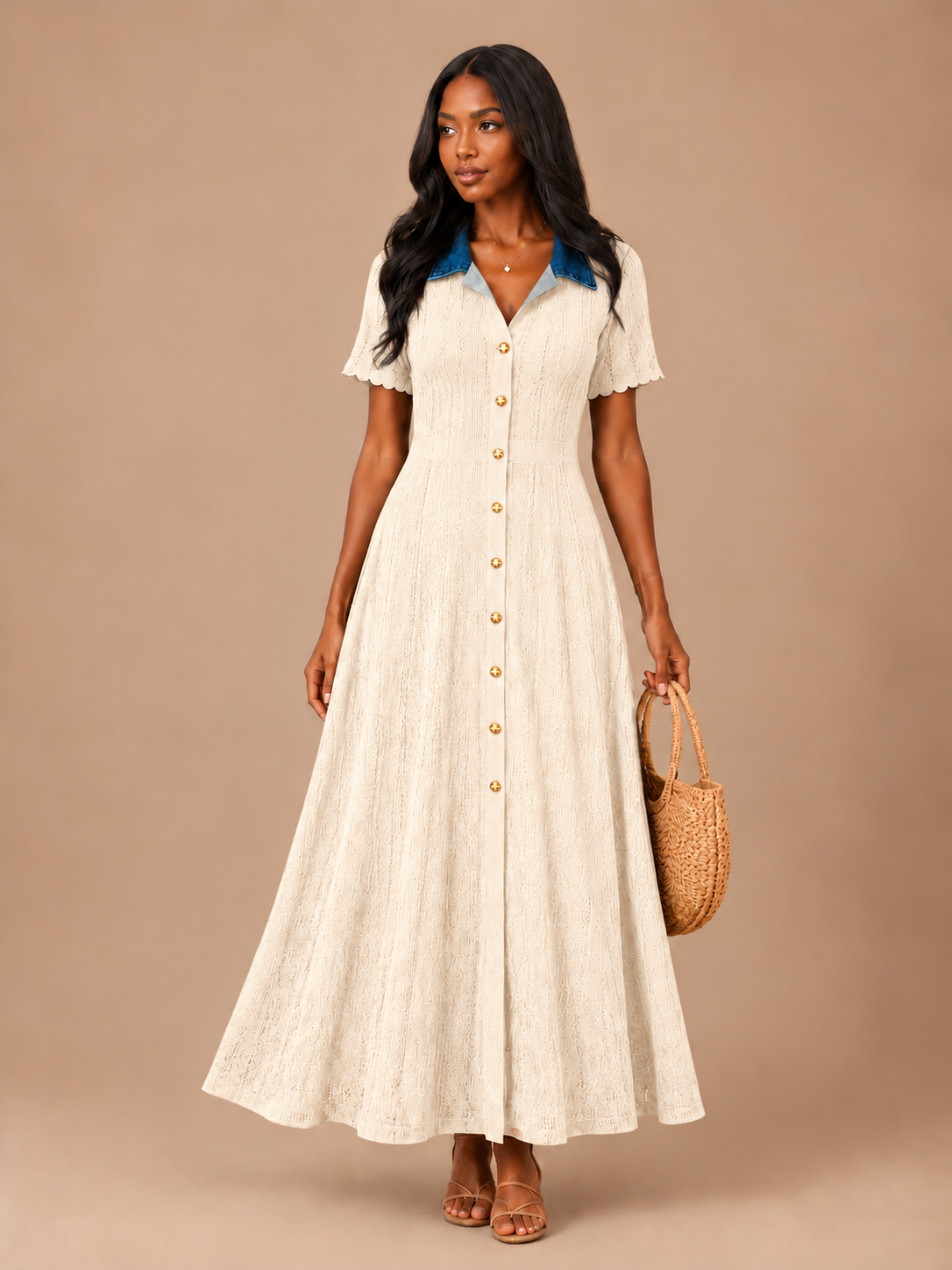 Sakina Dress - Beige