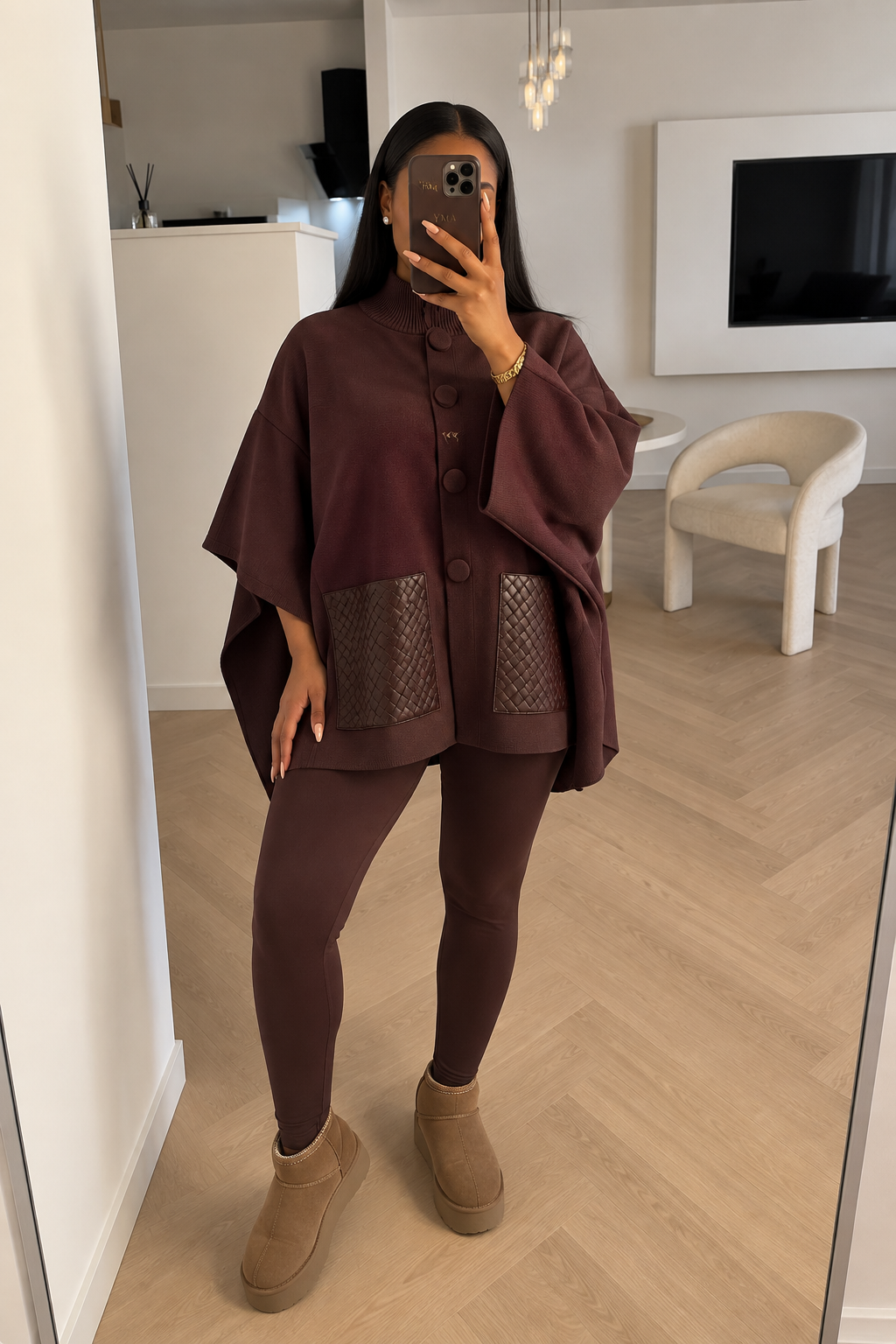 VENDETTA PONCHO – CHOCOLATE BROWN