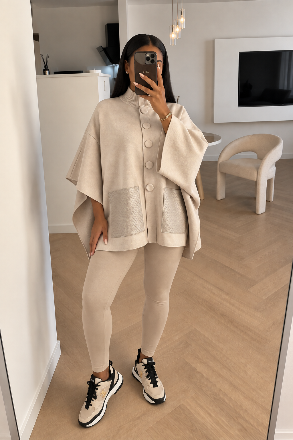 VENDETTA PONCHO – BEIGE
