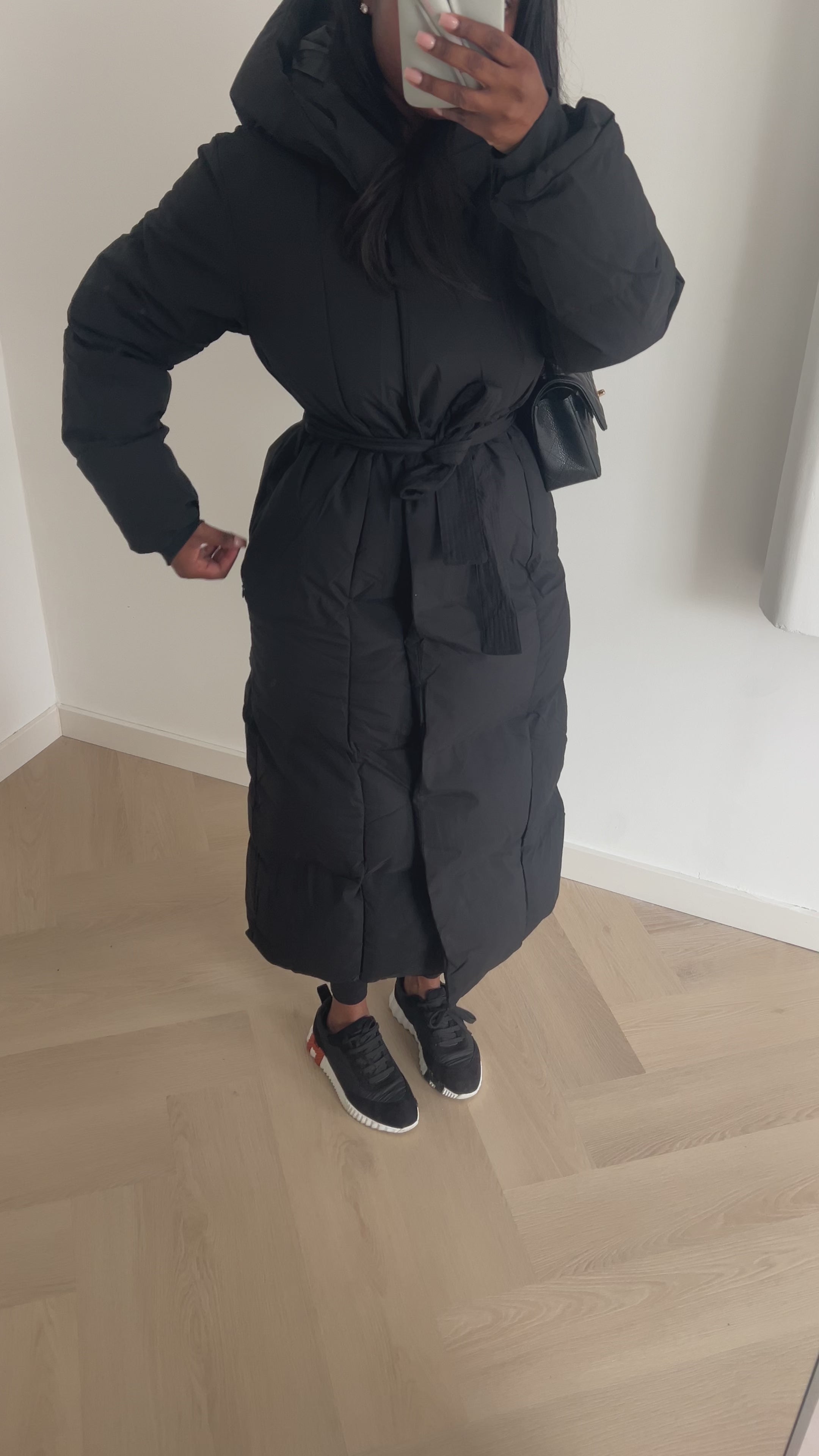 Mira Coat – Black (with Hood)