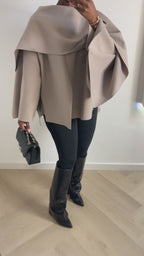 Claire Cape Coat – Taupe