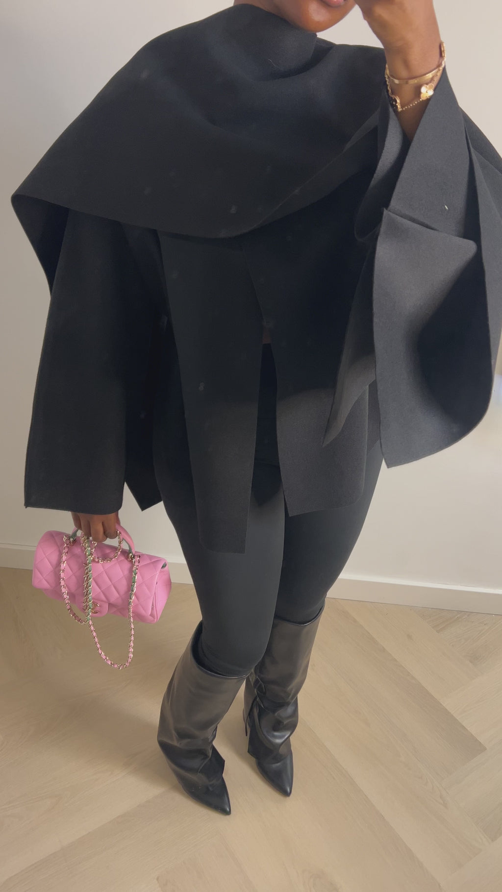 Claire Cape Coat – Black