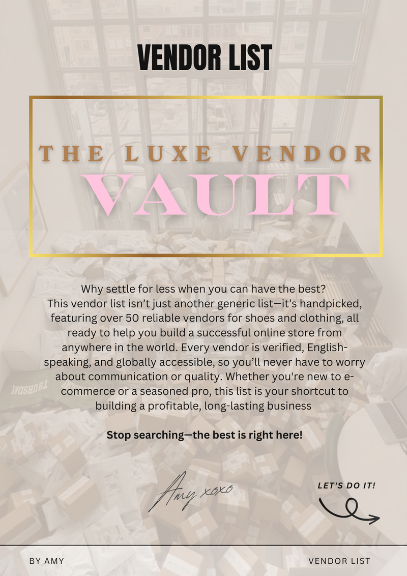 'The Luxe Vendor Vault' VENDOR LIST