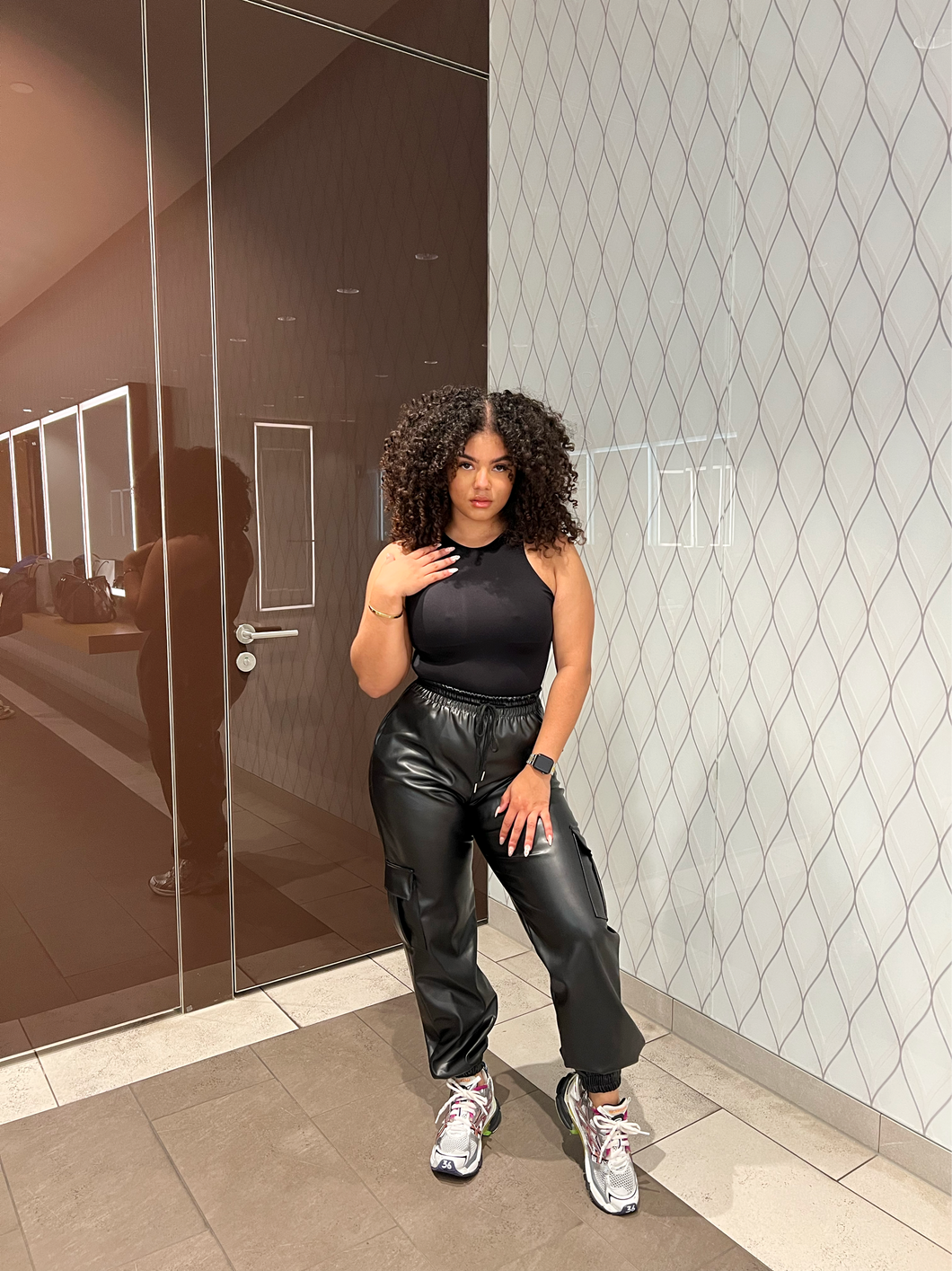 'ELO' Faux Leather Cargo